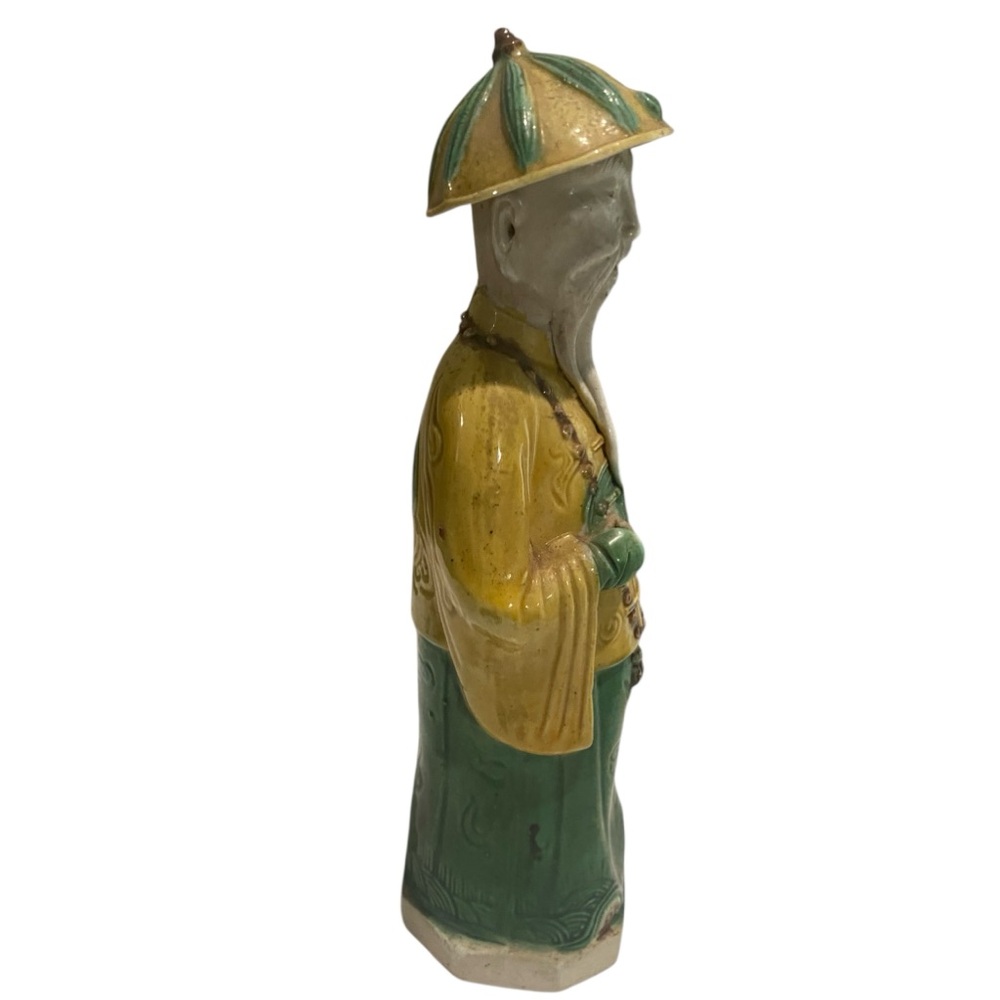 1900s Late Qing/Republic Chinese Mandarin Elderly Man Porcelain Figure - Picture 11 of 15